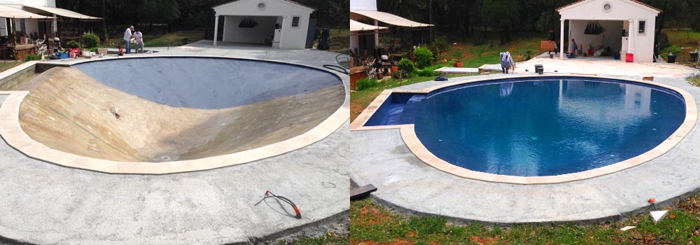 piscine Opus Blue Mes avant travaux - aqua polyester